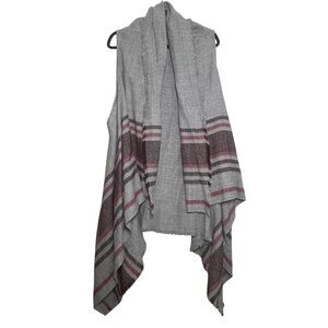 LOFT Outlet Shawl Wrap Women’s One Size Gray Purple Sleeveless Lightweight